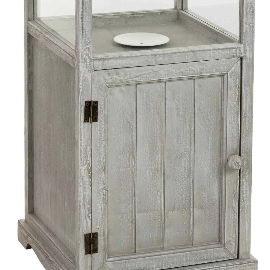 Lanterna in legno grigio 32x32x114h cm