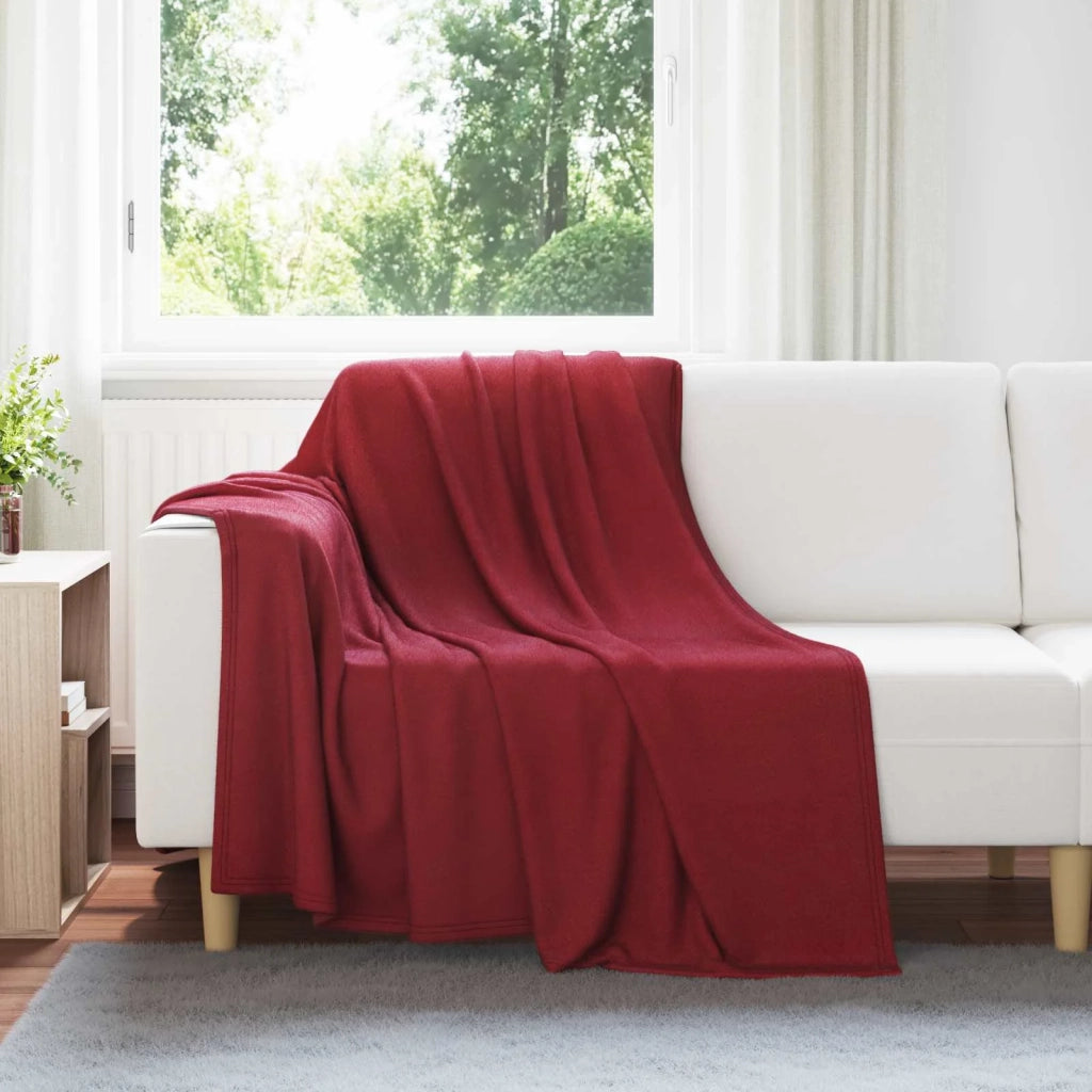 Coperte da Pile 6 pcs Rosso Bordeaux 200 x 150 cm Panno 42017070
