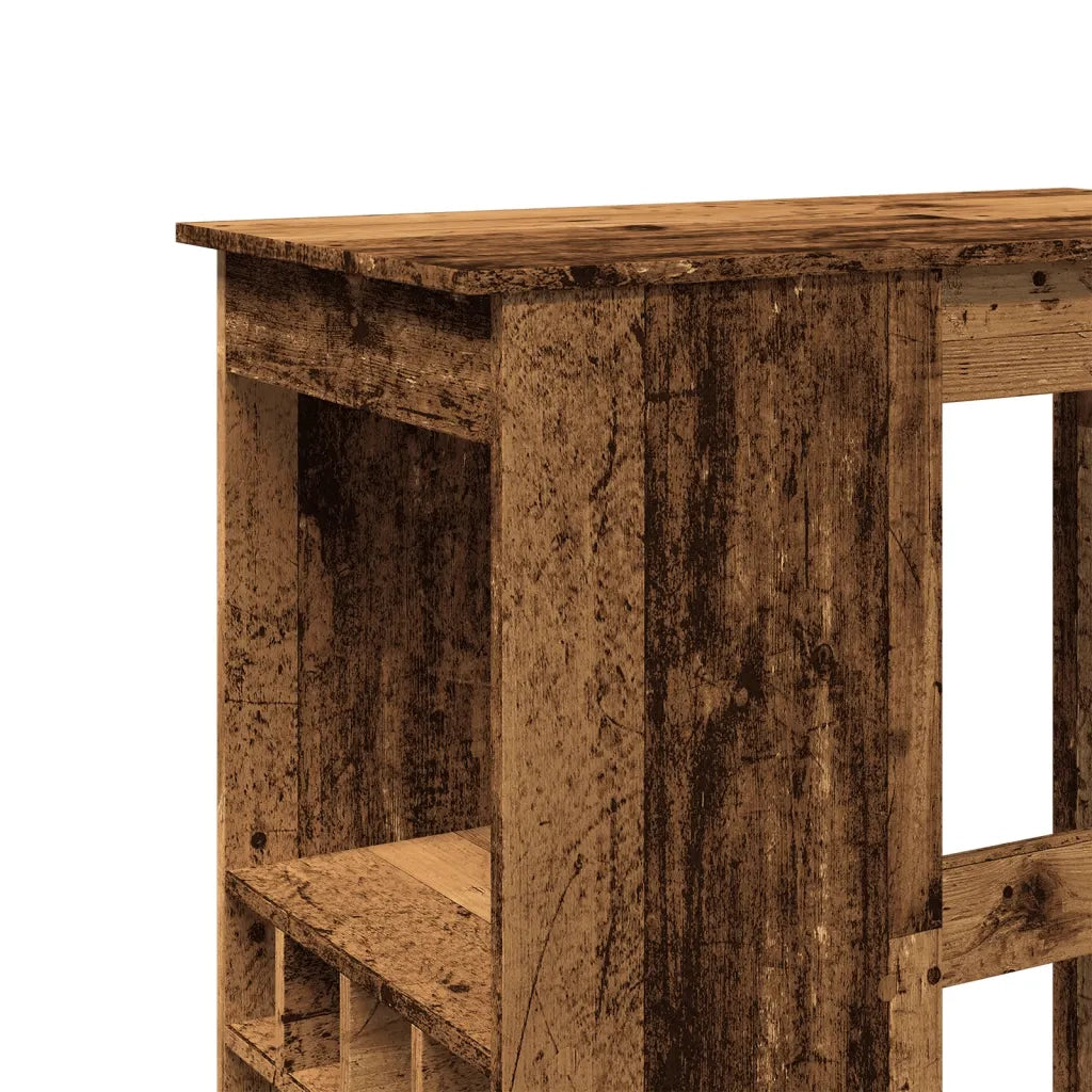 Tavolo Bar con Rastrelliera Antico 90x47,5x103,5 cm Multistrato 854344