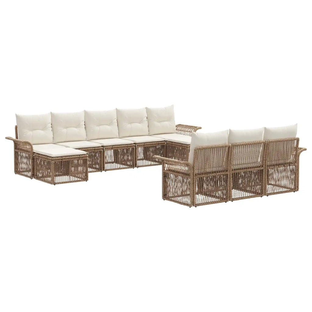 Set Divano da Giardino 10 pcs Beige polyrattan 3434964