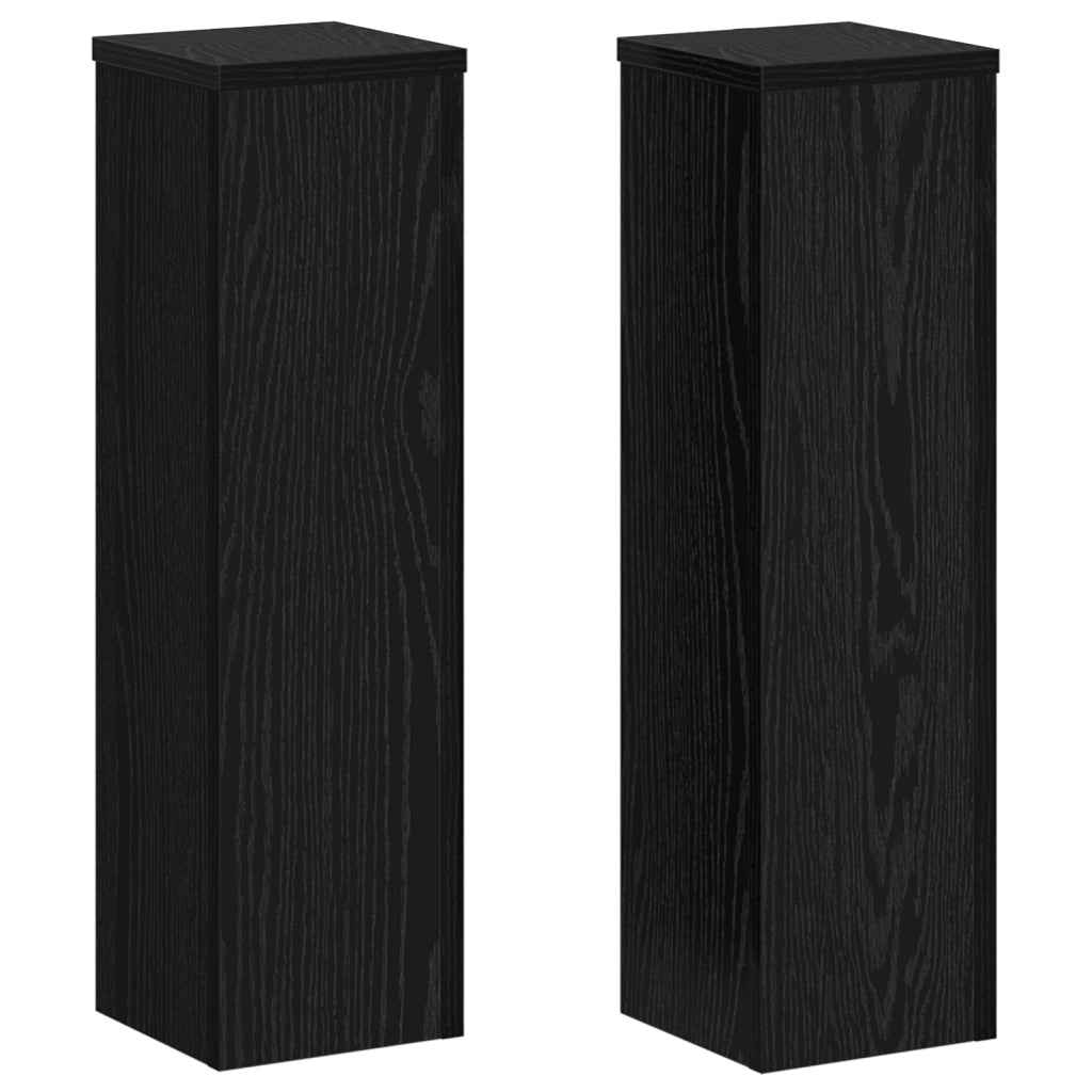Supporti per piante 2 pcs rovere nero 17x17x60 cm legno ingegnerizzato