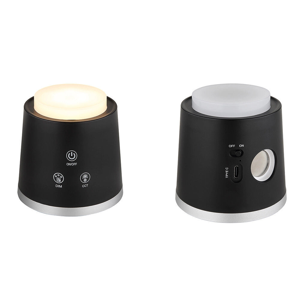 Trade Shop - Lampada Doppio Uso Scrivania Applique A Led 6w Touch Dimmerabile 3 Colorazioni Bl-1005 - Nero