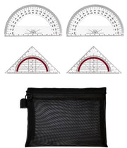 Set di misurazione a tre angoli trasparente in plastica - precisione alta - strumenti di misura - dimensioni 16x11 cm - leggero - grado di precisione - strumento di misura