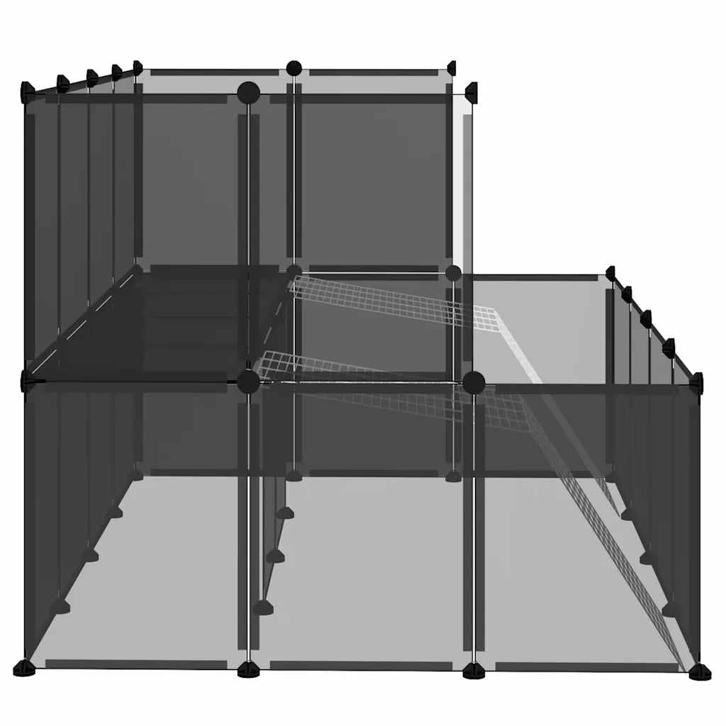 Gabbia per Piccoli Animali Nera 143x107x93 cm in PP e Acciaio 340569