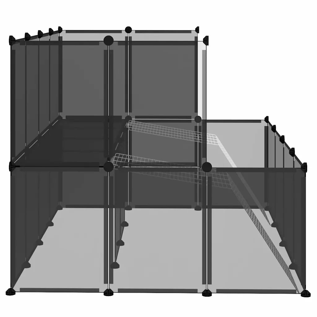 Gabbia per Piccoli Animali Nera 143x107x93 cm in PP e Acciaio 340569