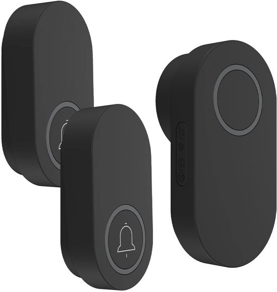 Deurbell' Wireless con Generatore Integrato e Sensore di Porta, 2 Trasmittenti + 1 Ricevitore