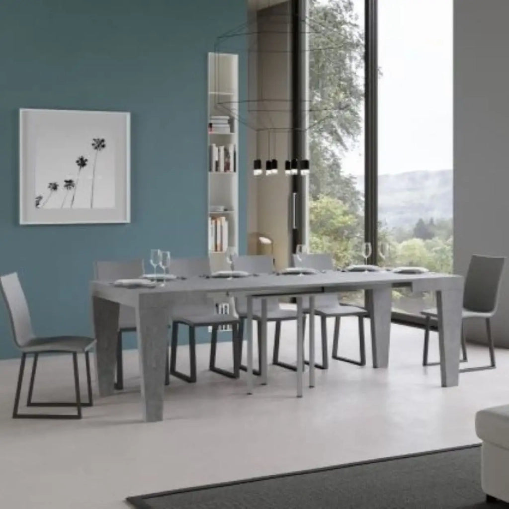 Tavolo allungabile 90/246x90 cm Spimbo colore cemento