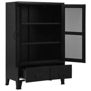 Armadio Ufficio Reticolato Industriale Nero 75x40x120cm Acciaio 145355