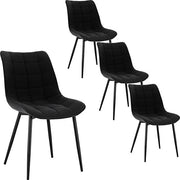 Set di sedie da pranzo da 4 pezzi - Sedie da pranzo - 4 pezzi - Set di sedie da 4 pezzi - Moderno - Sedie - Nero