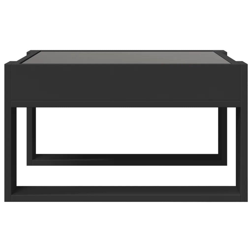 vidaXL Tavolino da Salotto con LED Infinity Nero 50x53x30 cm