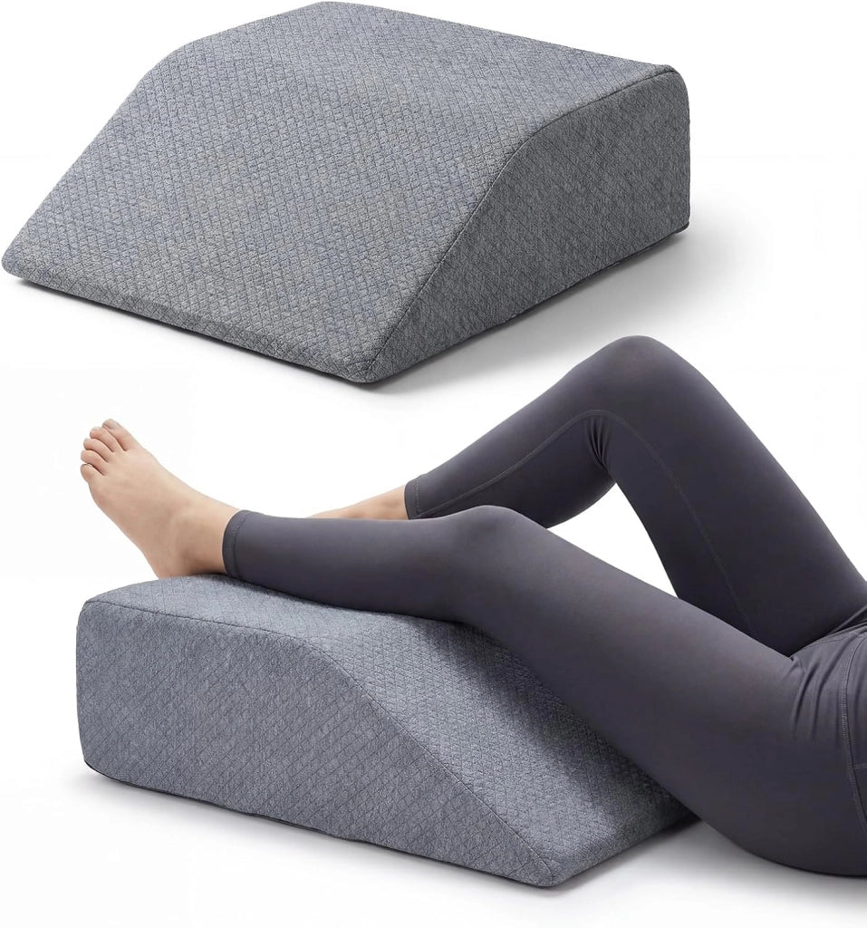Cuscino per Gambe, Cuscino a Cuneo di Memory Foam, con Rivestimento Traspirante Smontabile, Cuneo in Schiuma per Dopo un Intervento Chirurgico Gravidanza e Lesione (Bianco)