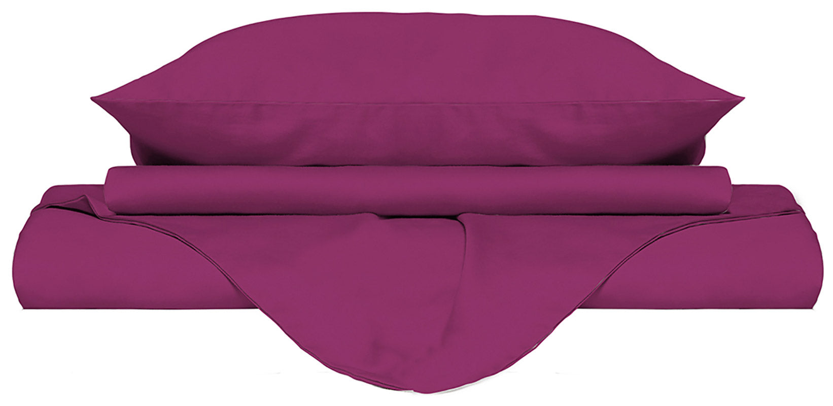 Copripiumino Matrimoniale con Sacco e Federe Tinta Unita Fucsia