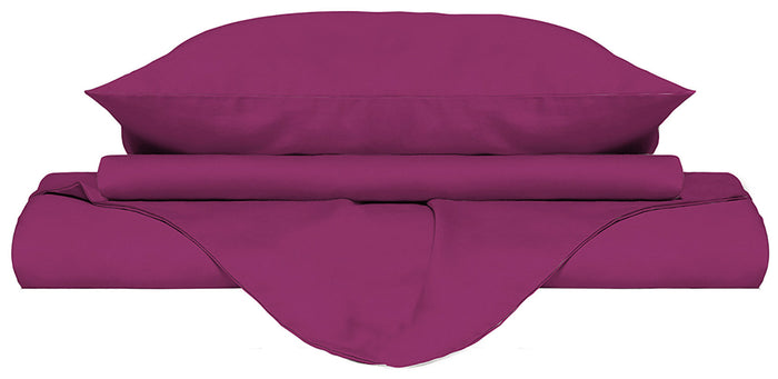 Copripiumino Matrimoniale con Sacco e Federe Tinta Unita Fucsia