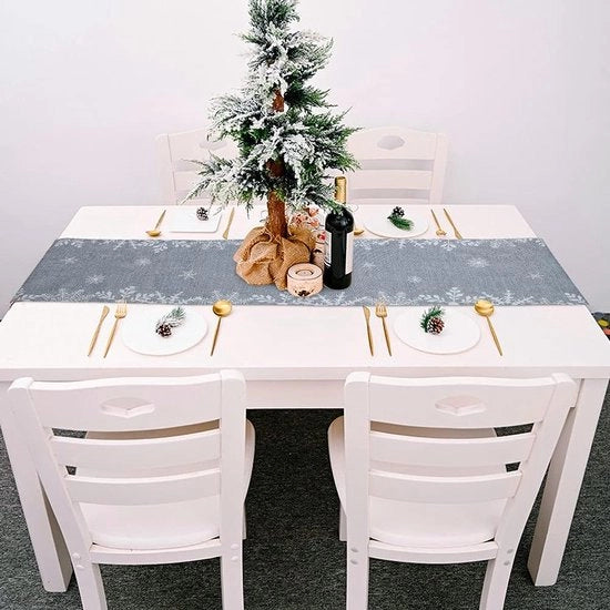 Decorazione per tavola per Natale 33 x 178 cm tovaglie per tavola tovaglie moderne per tavola con tessuto in poliestere e poliestere, decorazione lavabile per tavola per decorazioni, feste, matrimoni, cucina