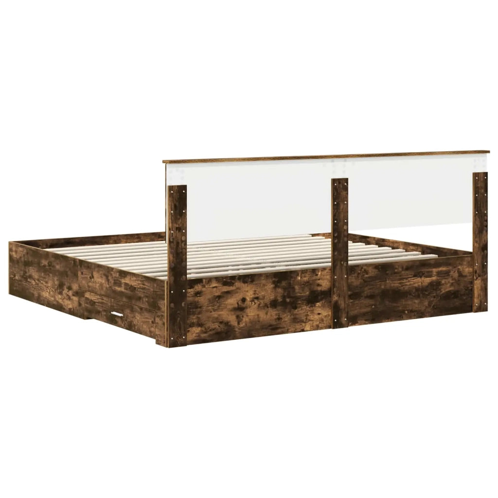 Struttura del letto Rovere fumé 200 x 200 cm Legno multistrato