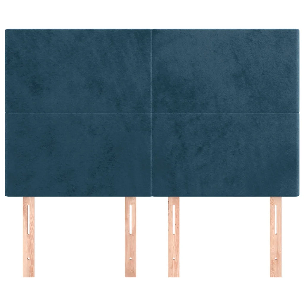 Testiere 4 pz Blu Scuro 72x5x78/88 cm in Velluto