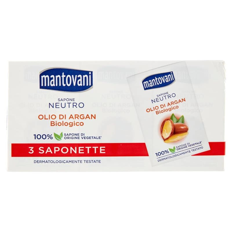 MANTOVANI SAPONE NEUTRO CON OLIO DI ARGAN BIO 90 GR 3 PZ