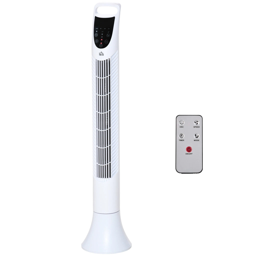 Ventilatore a colonna oscillante silenzioso con telecomando ¨C zephmum ¨C Bianco 40W 91.5cm