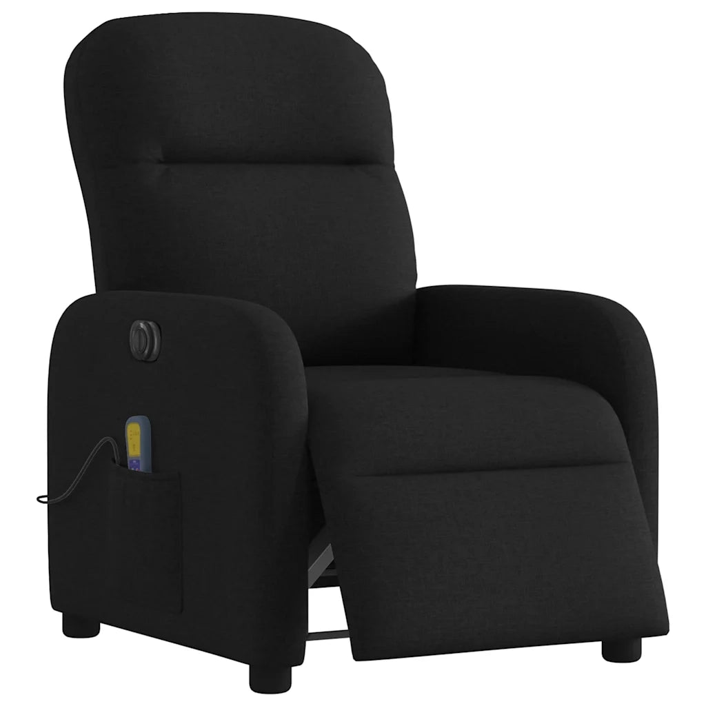 Poltrona Massaggiante | Sedia Relax Reclinabile Elettrica Nera in Tessuto