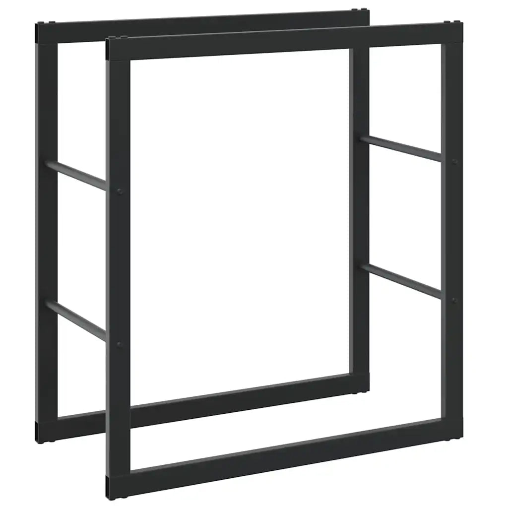 Rastrelliera per Legna da Ardere-Portalegna Nera 55x30x61 cm in Acciaio