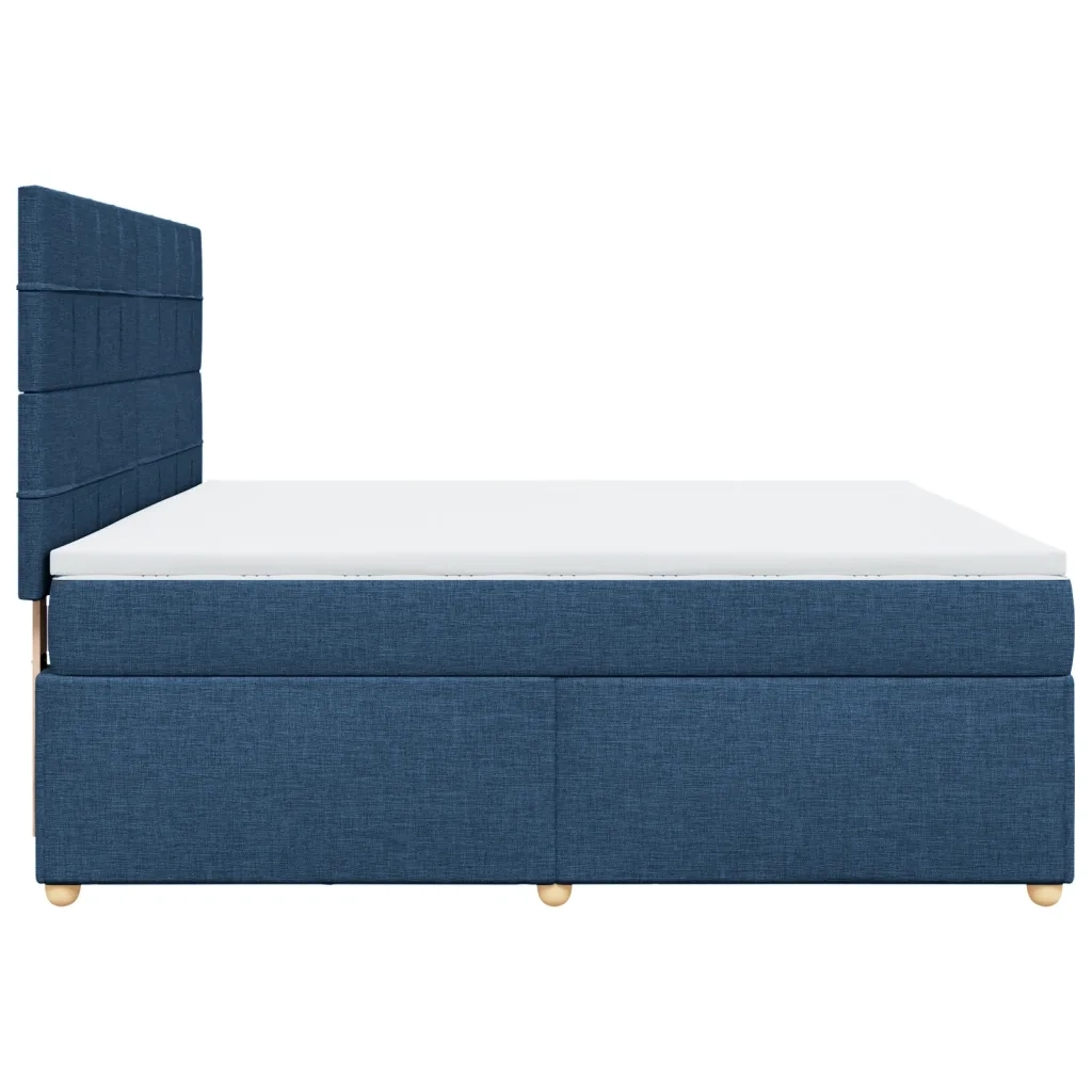 Giroletto a Molle con Materasso Blu 180x200 cm in Tessuto