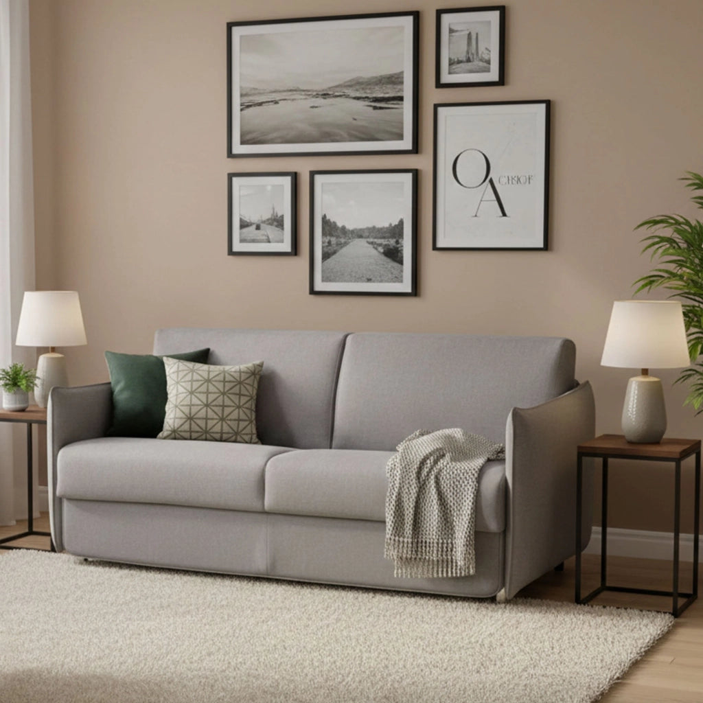 Varedo, Divano Fisso 2 Posti Sfoderabile Made in Italy, 180x95x90h cm Grigio