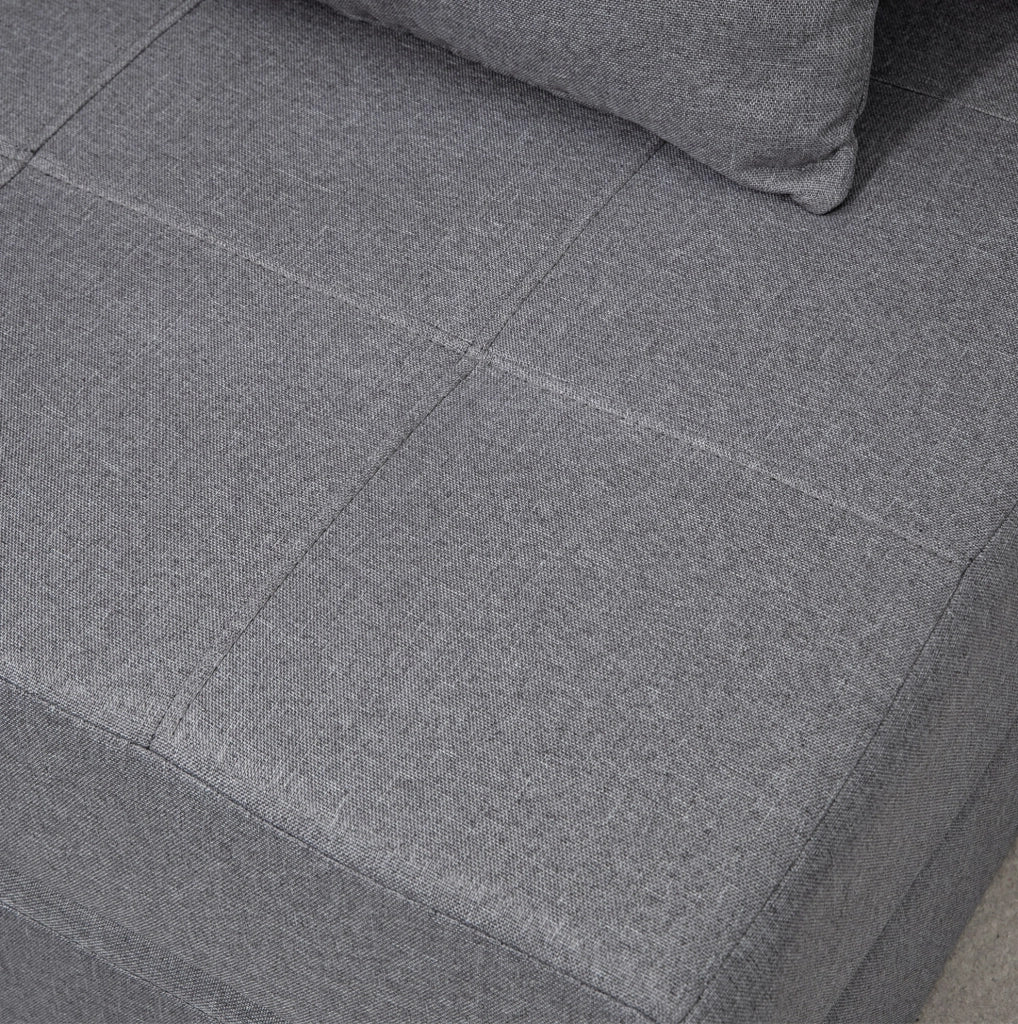 Poltrona letto pieghevole 2 in 1 grigio scuro 70x174 cm