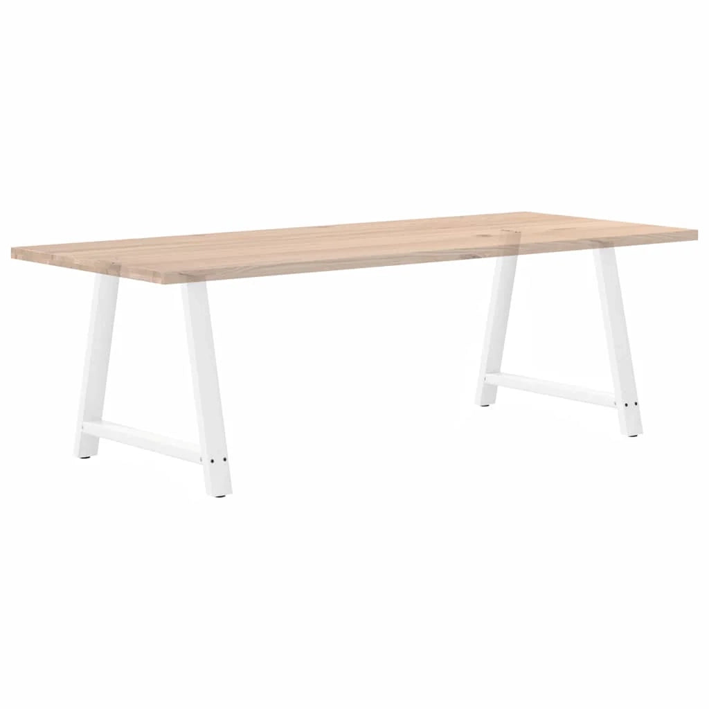 Set di 2 gambe per tavolo da pranzo a forma di A 90 x 73 cm con piedini regolabili design moderno acciaio bianco 02_0057137
