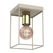 Plafoniera moderna quadrata crema Homen Luminex E27 15W