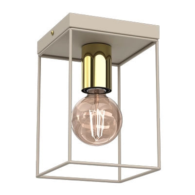 Plafoniera moderna quadrata crema Homen Luminex E27 15W