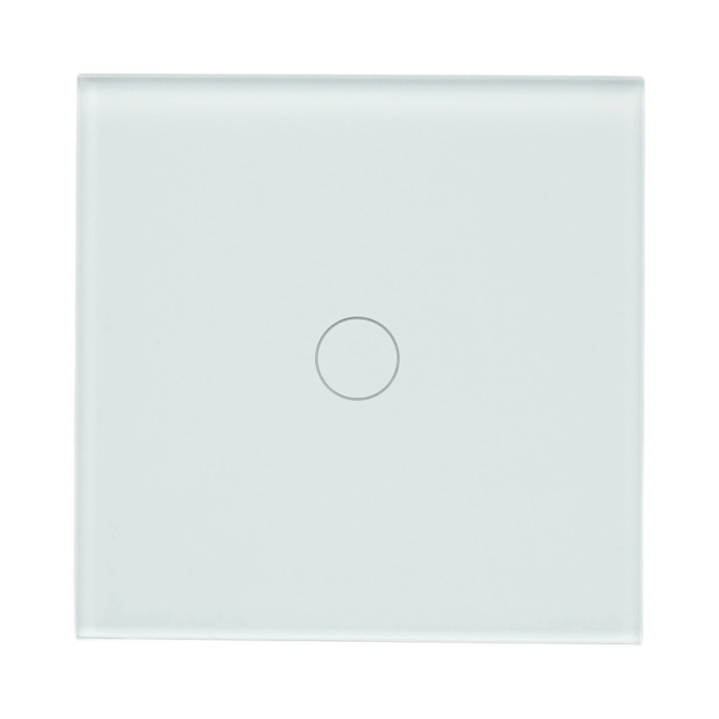 Interruttore touch per testa scala bianco 220V, spia luminosa, cornice in vetro 86x86x34mm