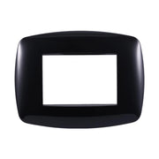 Placca Slim Serie Space 3P Colore Nero Compatibile Con Bticino Living Light