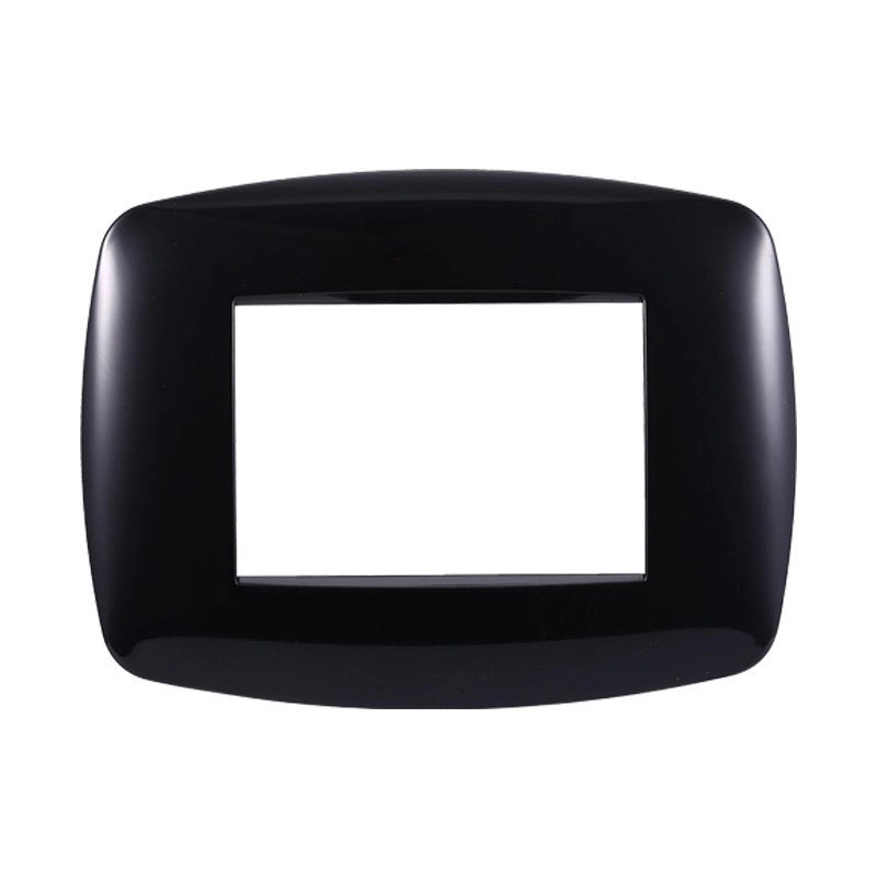 Placca Slim Serie Space 3P Colore Nero Compatibile Con Bticino Living Light