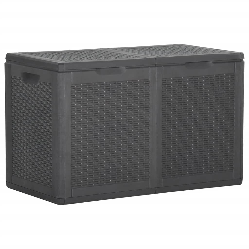 Contenitore/box da giardino in rattan nero da 180 litri 02_0013017