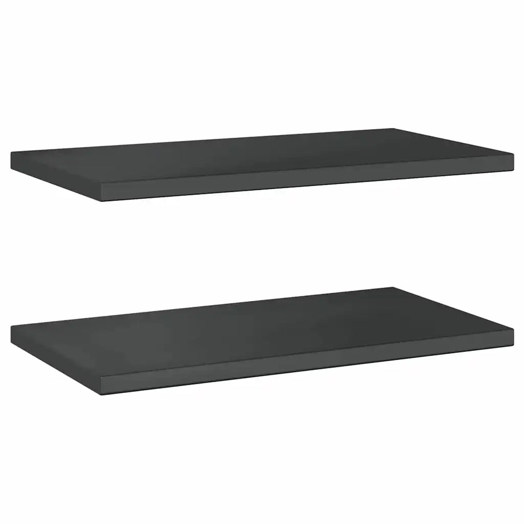 Mensole a Muro 2 pz 75x40x3 cm Nero in Acciaio Inossidabile