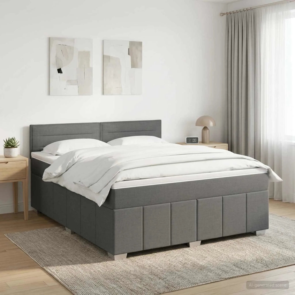 Letto box spring con materasso Grigio Scuro 160 x 200 cm 3452706