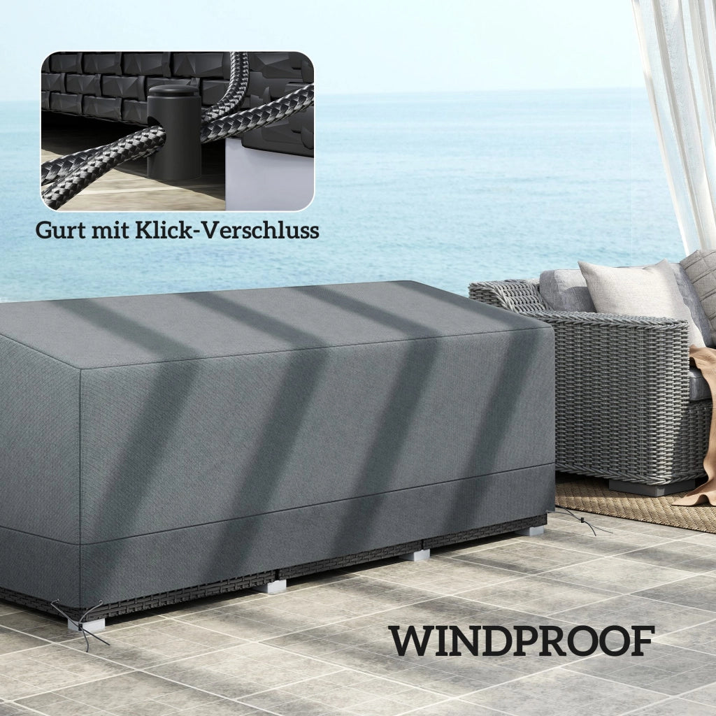 Copertura per Mobili da Giardino Impermeabile Antigelo Anti-UV 600D Oxford ¨C zephmum ¨C 190x72x76cm Grigio Chiaro