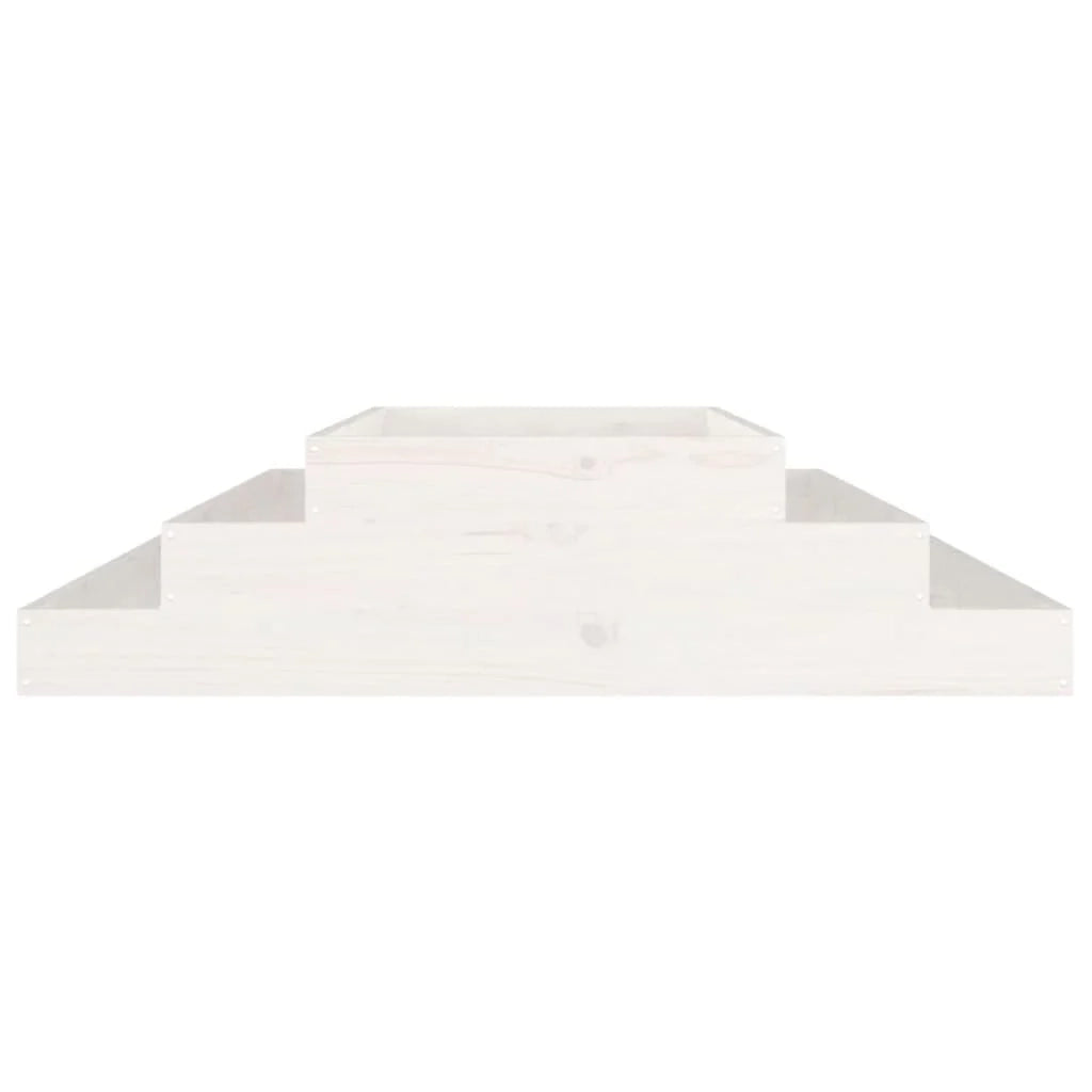 Fioriera rialzata per piante fiori terrazza giardino 110 x 110 x 27 cm legno massello di pino bianco 02_0037308