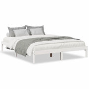 Letto matrimoniale | Letto per adulti | Letto Extra Lungo senza Materasso Bianco 180x200 cm in Pino