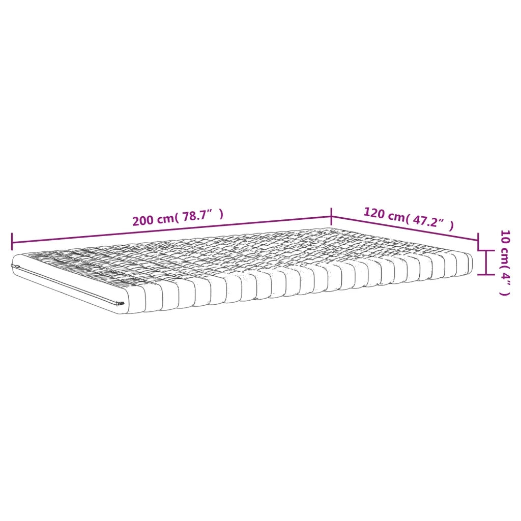 Materasso in Schiuma-Materasso per Letto Bianco 120x200 cm 7 Zone Durezza 20 ILD