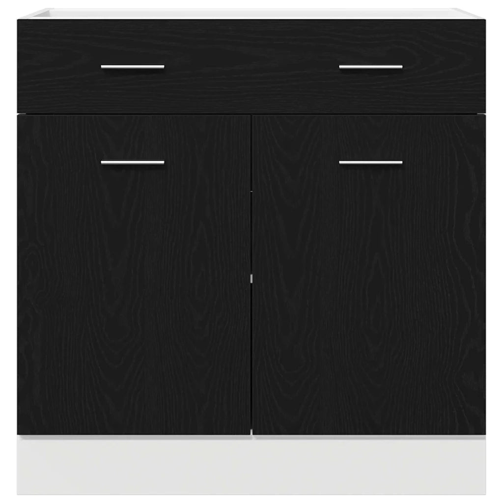 Armadio pensile | Mobile da Cucina Rovere Nero 80 x 31 x 81,5 cm Legno multistrato