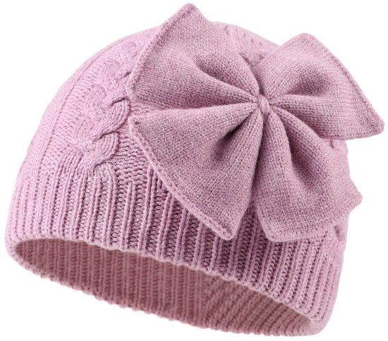 Cappello di Pelliccia per Bambina - Termico - 0-6 Anni - Altezza di Testa 36-54 cm - Cappello di Lana