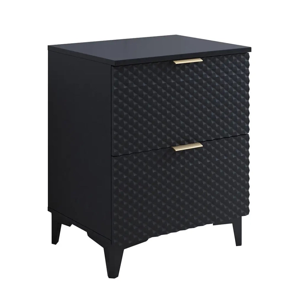 Mobile sottolavabo da bagno 60cm con 2 cassetti collezione CHIC colore nero e dorato