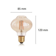 LAMPADINA BOLLA A LED 4W LUCE CALDA 1800K 340 LM E27 DIMMERABILE VETRO AMBRATO