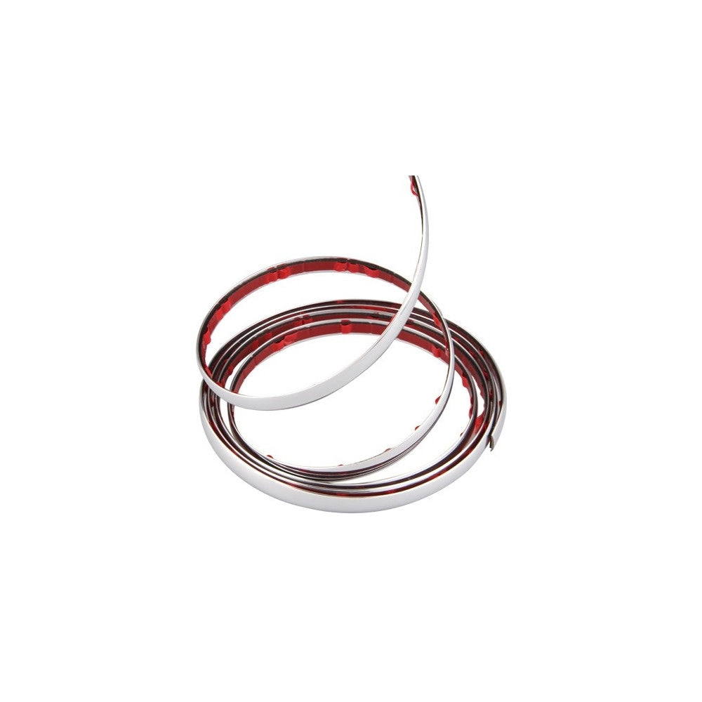 Trade Shop - Profilo Cromato Fascia Adesiva Adesivo Auto Camper 6 Metri 12 Mm Impermeabile -