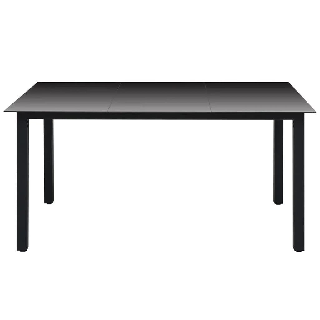 Set da pranzo da giardino in resina intrecciata nera da 7 pezzi e cuscini 02_0014915