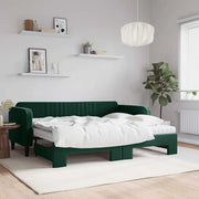 Divano Letto Estraibile Materassi Verde Scuro 90x200 Velluto 3197089