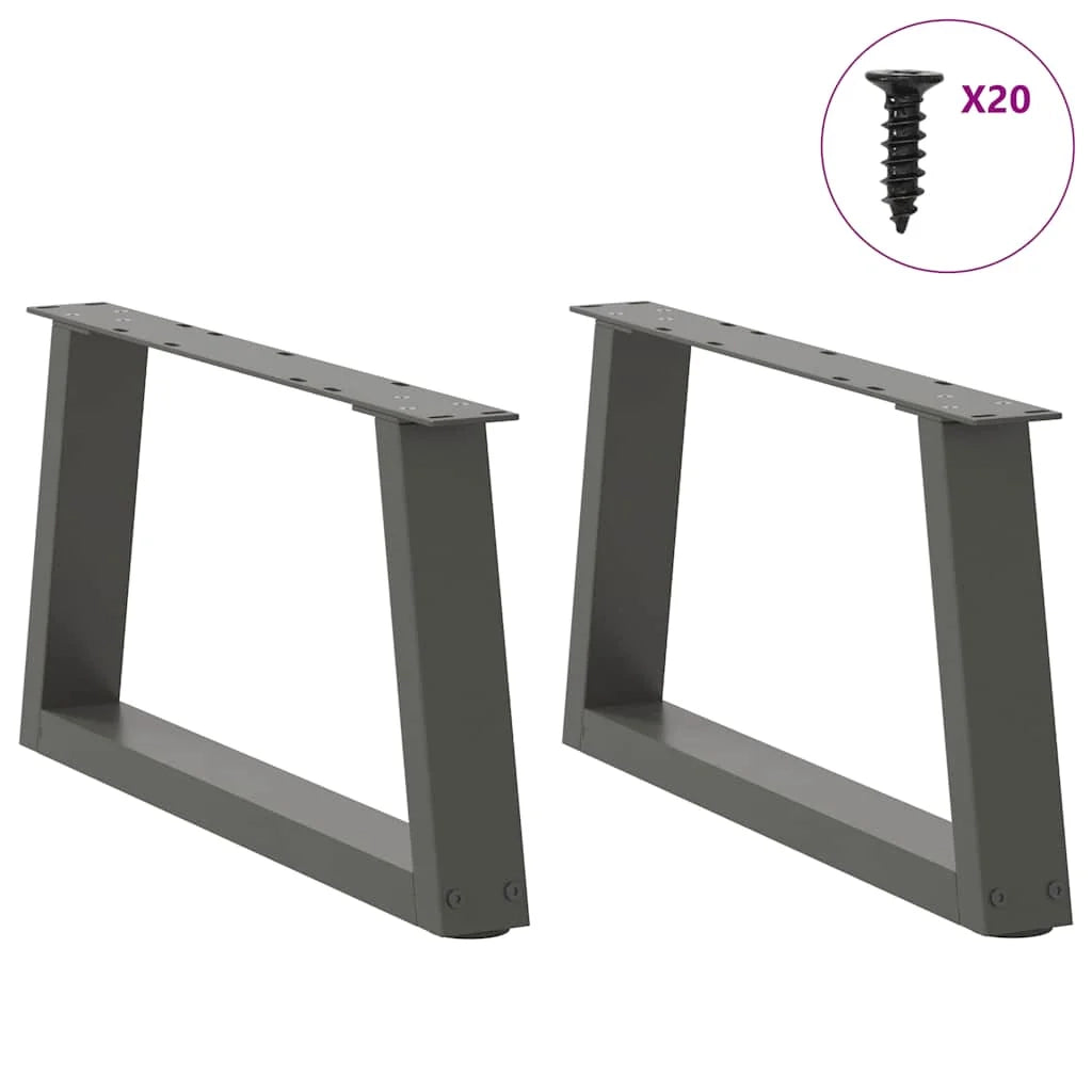 Set di 2 gambe per tavolino da caffè moderne e geometriche 50 x 30 cm regolabili in acciaio antracite 02_0056826