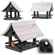 KADAX Grande mangiatoia per uccelli in legno da appendere, decorazione da giardino.