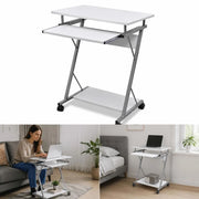 Computer Table Computer Cart PC Table Office Table Laptop On Wheels White